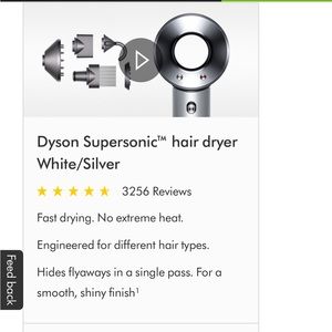 EUC Dyson Supersonic Hairdryer with Accessories